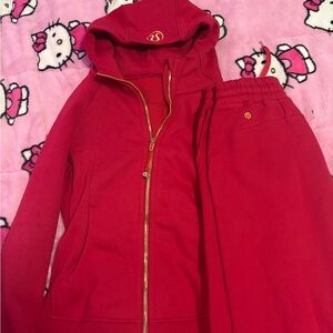 Lululemon Scuba Red, Gold zipper